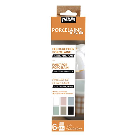 Farby do porcelany Pebeo Porcelaine 150 kredowe, 6 kolorów x 20ml